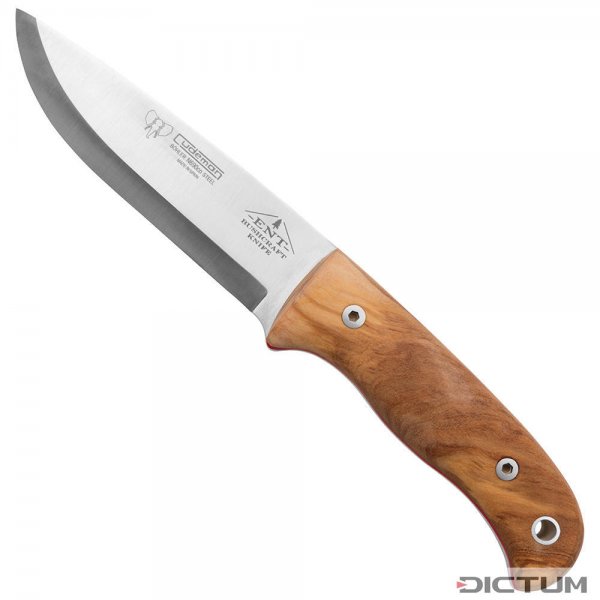Cuchillo de exteriores Cudeman »ENT Bushcraft«, madera de olivo