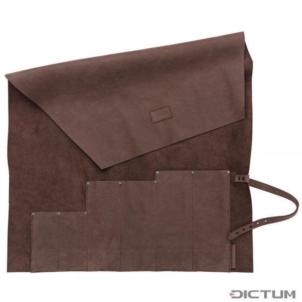 Knife Roll, Cowhide, 6 Pockets, Brown