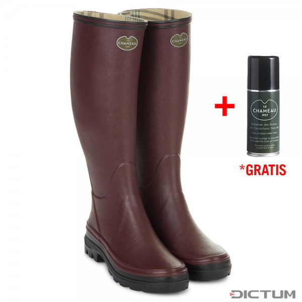 Le Chameau Ladies Rubber Boots Giverny, Jersey Lining, cherry, size 39
