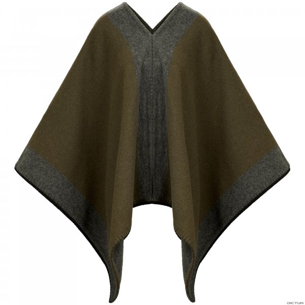 Johnstons of Elgin Poncho z wełny dziewiczej, oliwkowe/szare