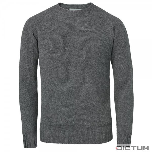 Pánský svetr s kulatým výstřihem, šedý melír, velikost M