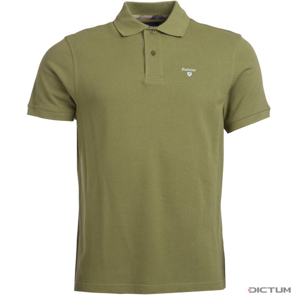 Barbour »Tartan Piqué« Men's Polo Shirt, Burnt Olive, Size L