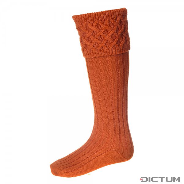 Pánské lovecké ponožky House of Cheviot RANNOCH, oranžové, velikost M (42 - 44)