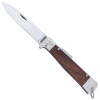 Mercator Pocket Knife, Wood Insert, Walnut Wood, Carbon Steel Blade
