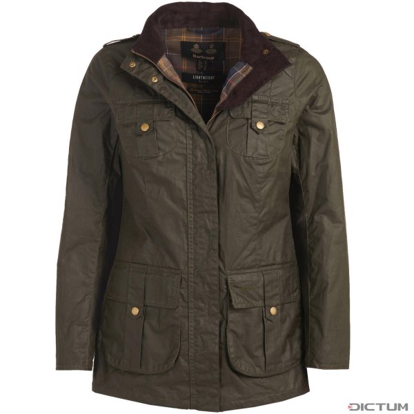 Barbour »Defence Lightweight« Ladies’ Waxed Jacket, Archive Olive, Size 42