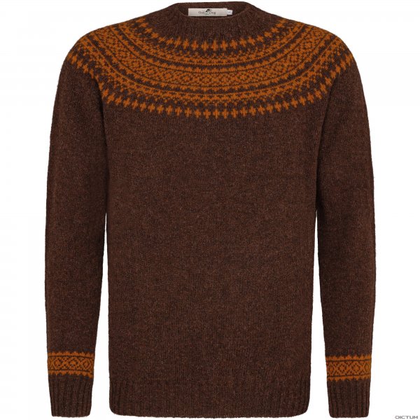 Men’s Shetland Sweater, Brown, Size M