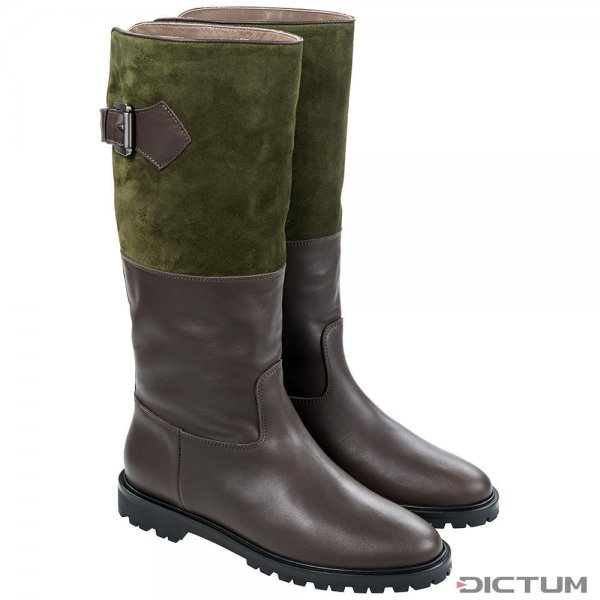 »Hanna« Ladies' Boots, Dark Brown/Green, Size 39