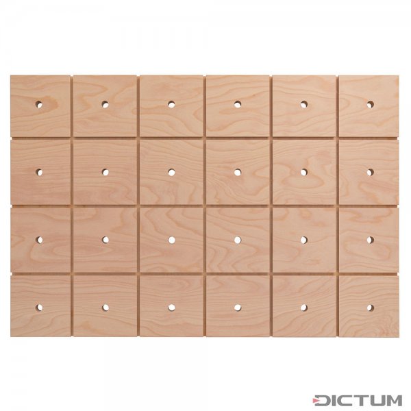 用于 DICTUM 多功能桌的桌面，穿孔图案和 T 形槽，多层榉木