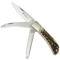 Cuchillo de caza plegable Maserin, 3 partes, cuerno de ciervo