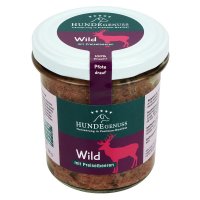 »Hundegenuss« Game with Cranberries Wet Dog Food, Jarred, 6 x 300 g
