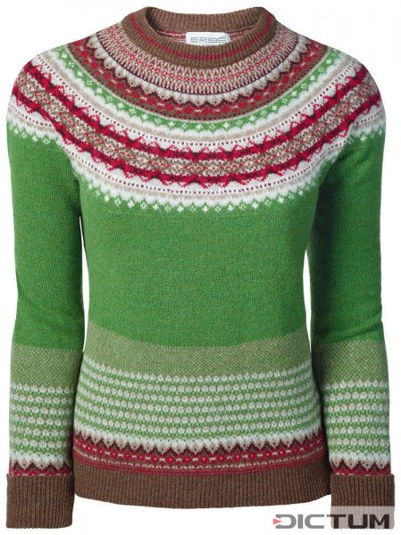 Eribé Ladies Sweater Fair Isle, Green, Size XS