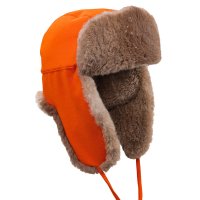 Drückjagd Pelzmütze, Drückjagd Pelzmütze, Rotfuchs geschoren, Loden, Größe 57