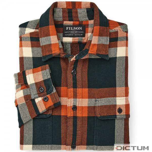 Filson Vintage Flannel Work Shirt, Fir/River Rust, taglia XXL