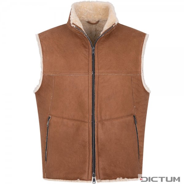 Werner Christ »Humphrey« Men’s Lambskin Vest, Light Brown, Size 56