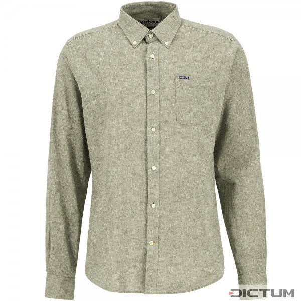 Barbour »Nelson« Men's Linen Shirt, Bleached Olive, Size XL