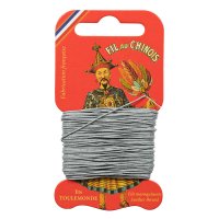 »Fil au Chinois« Waxed Linen Thread, Light Grey, 15 m