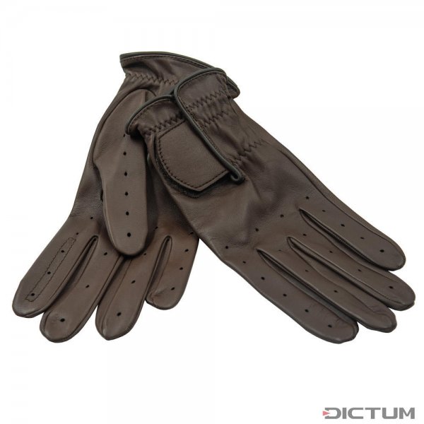 Rey Pavón Ladies' Leather Shooting Gloves, Brown, Size 7