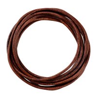 Cowhide Lace, Ø 2 mm, Cowhide Lace, Ø 2 mm, Round, Antique Gold, 1.8 m