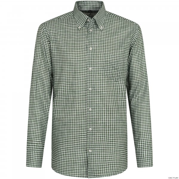 Camicia da uomo, cotone/lino, a quadri, verde/bianco, taglia 41
