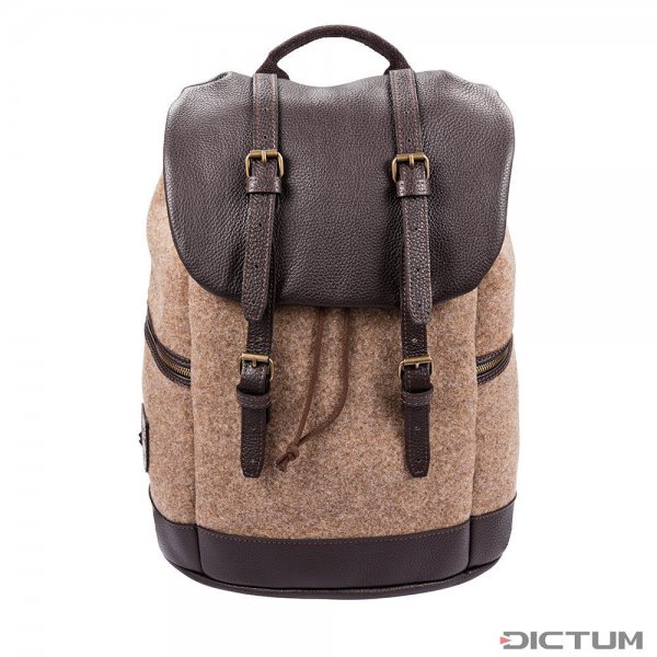 Backpack, Wool with Leather, Natural