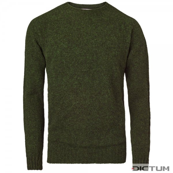 Herren Shetland Pullover, leicht, dunkelgrün, Größe M