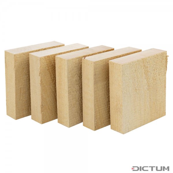 Limewood Boards, Full-edged, Rough-cut, 5-Piece Set
