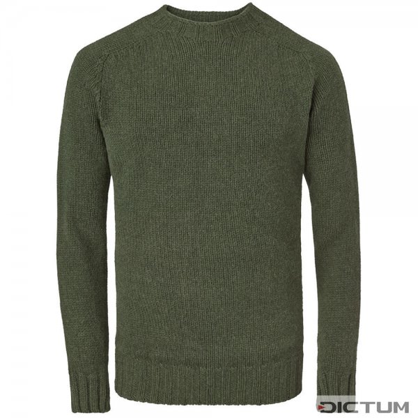 Sweter męski z okrągłym dekoltem, superfine, loden zielony, rozmiar S