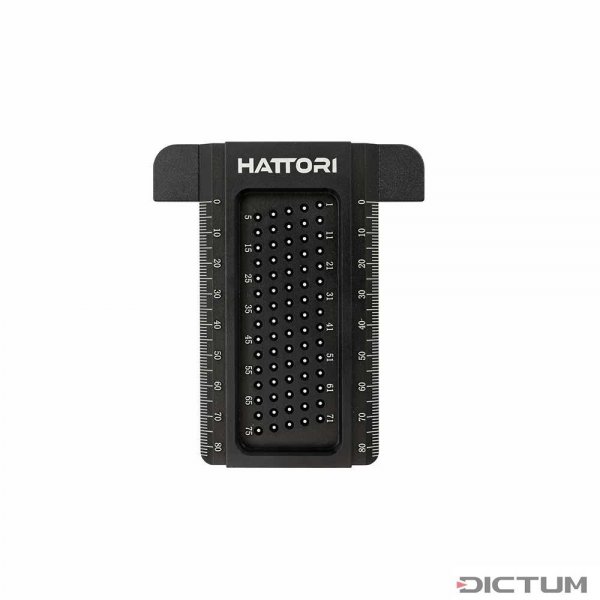 Règle à tracer de précision Hattori avec butée d'arrêt en T, 80 mm
