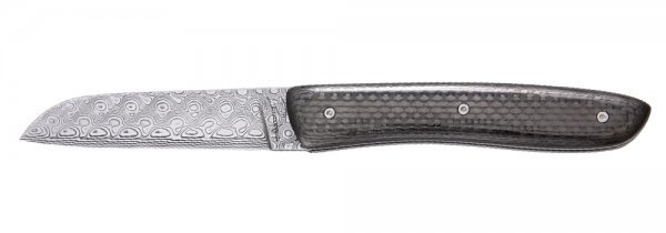 Cuchillo plegable Perceval L09, acero de Damasco, fibra de carbono