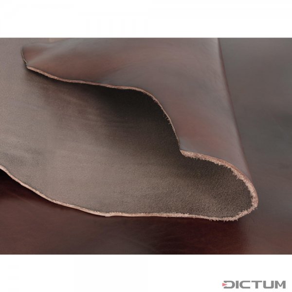 German Cowhide/Upholstery Leather, Shoulder, Dark Brown, 1.4-1.49 m²
