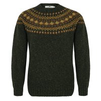 Damen Donegal Pullover Damen Donegal Pullover Passe, olivgrün, Größe S