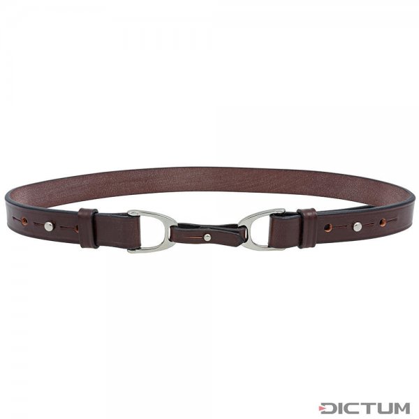 Cinturón de cuero »Chukka«, marrón oscuro, 80 cm