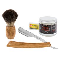 Gentleman Barbier Gentleman Barbier Nassrasur-Set, Wechselklinge, Eiche