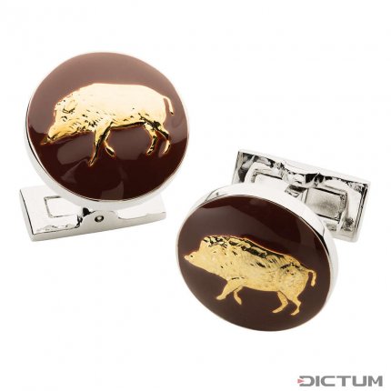 Laksen Cufflinks »Wild Boar«, Burgundy