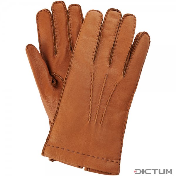 Pánské rukavice FELDKIRCH, jelení kůže, brandy, velikost 8,5