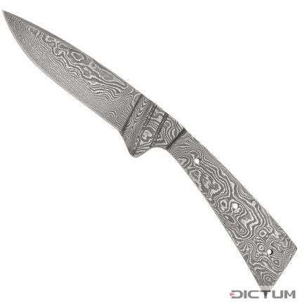 Cuchilla en bruto de hoja plana, damasco salvaje, bolster