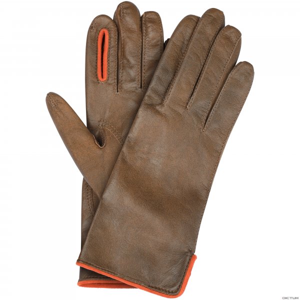 »Sarentino« Ladies’ Shooting Gloves, Distressed Leather, Unlined, Olive, Size 7