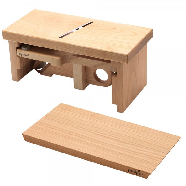 Juego comb. cortador de salchicha/rallador de queso, tabla para servir, cerezo