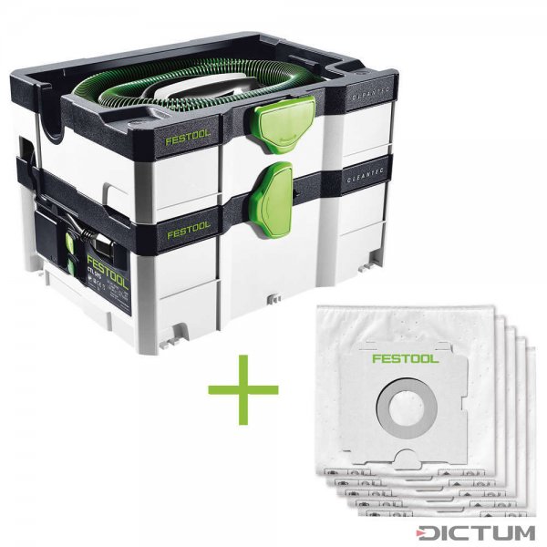 Festool Mobile Dust Extractor CLEANTEC CTL SYS + 5 Filter Bags