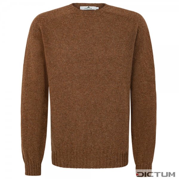 Sweter męski Shetland, lekki, brązowy, rozmiar M