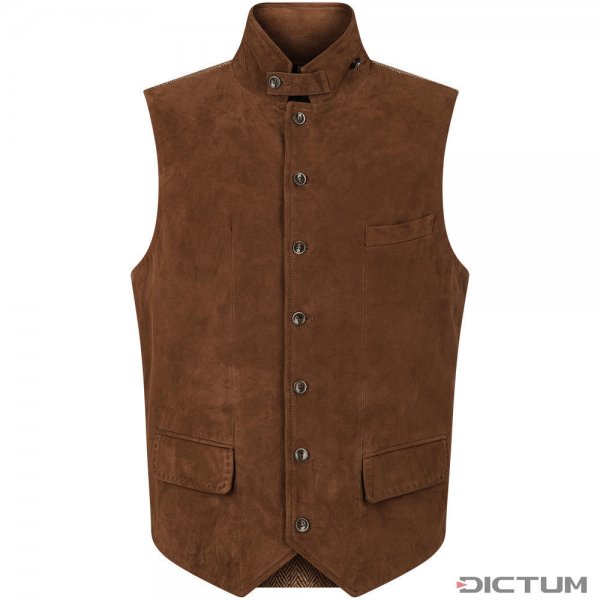 »Dandy« Men's Leather Vest, Chestnut, Size 50