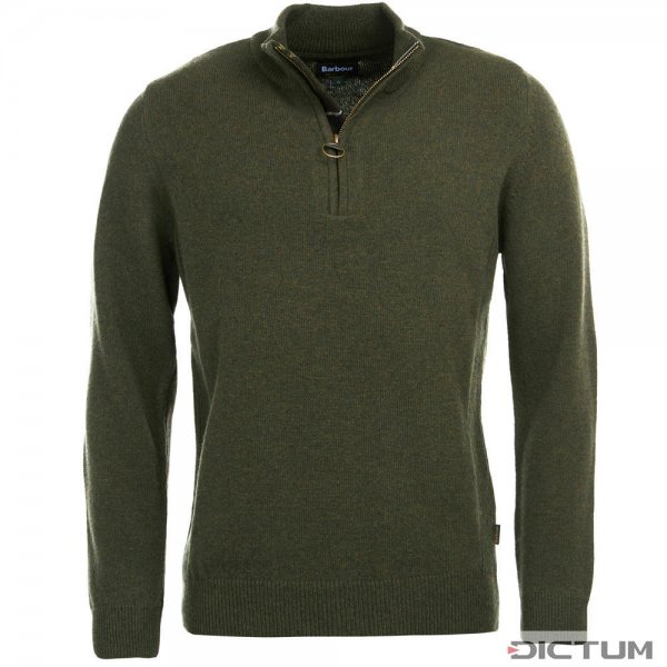 Barbour »Holden« Men's Zip Neck Sweater, Olive Marl, Size M