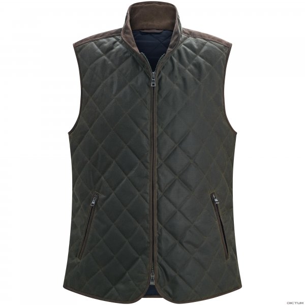 »Dante« Men's Waxed Vest, Dark Olive, Size 50