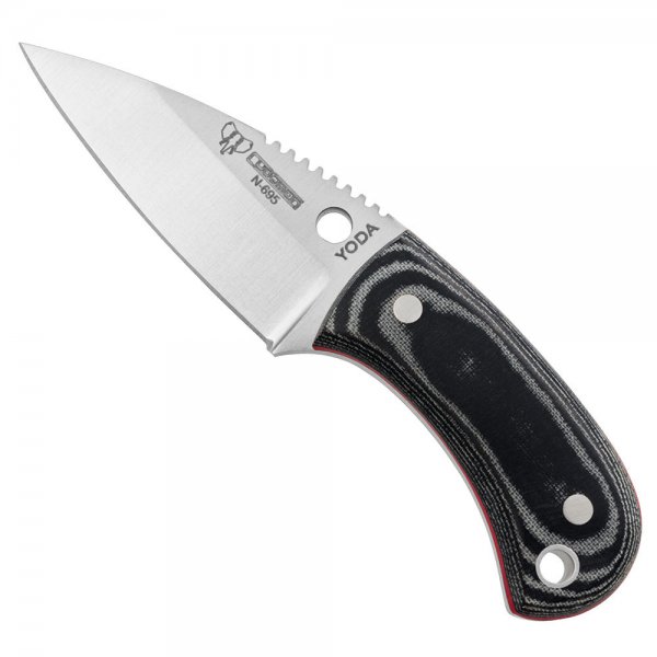 Cudeman »Yoda« Neck Knife, Black Micarta, Leather Sheath