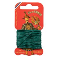 »Fil au Chinois« Waxed Linen Thread, Blue Green, 15 m