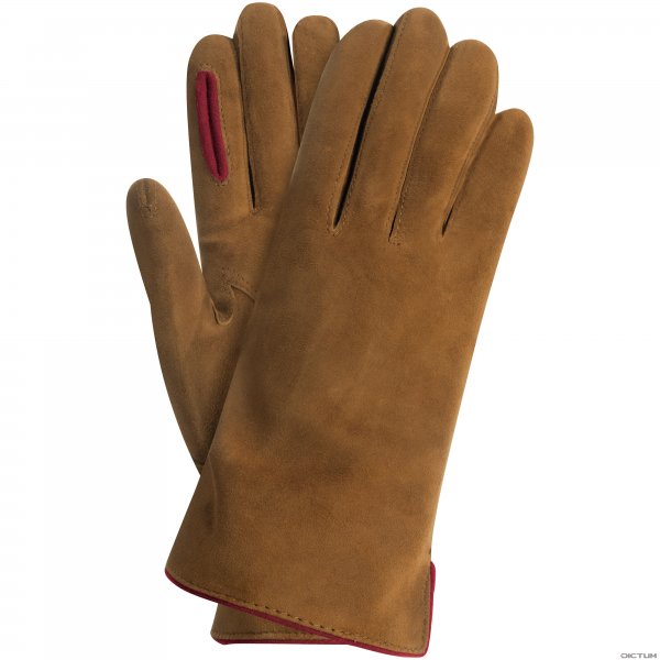 »Bozen« Ladies' Shooting Gloves, Goat Suede, Unlined, Maroon, Size 6.5
