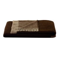 Manta de pura lana virgen de doble cara, marrón, 150 x 210 cm