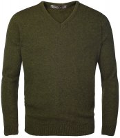 Herren V-Pullover Herren V-Pullover Merino-Possum, Oliv-Melange, Größe L