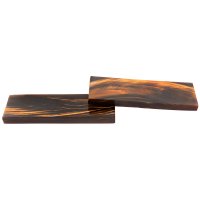 Cachas de cuerno de Cachas de cuerno de búfalo teñido, par, negro/naranja, 130 x 38 x 8 mm