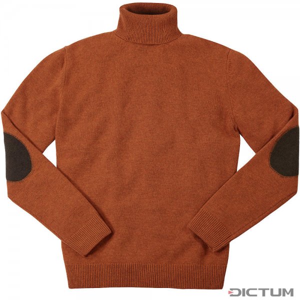Pull à col roulé en laine Geelong pour homme » Luke «, orange, M
